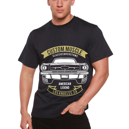 Custom Muscle Men's Bamboo Viscose/Organic Cotton Short Sleeve Graphic T-Shirt