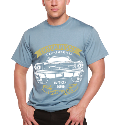 Custom Muscle Men's Bamboo Viscose/Organic Cotton Short Sleeve Graphic T-Shirt