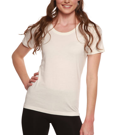 Custom Printed Women's Bamboo/Cotton Short Sleeve Scoop Neck Graphic T-Shirt