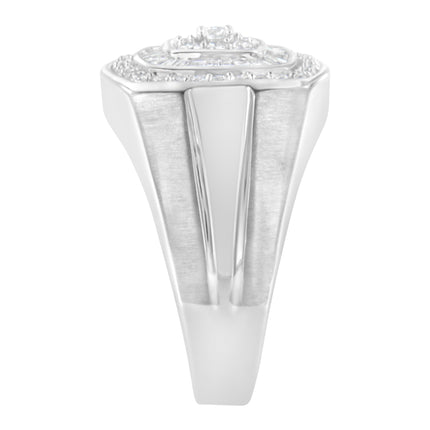 14K White Gold Men's Diamond Band Ring (1 cttw, H-I Color, SI1-SI2 Clarity)