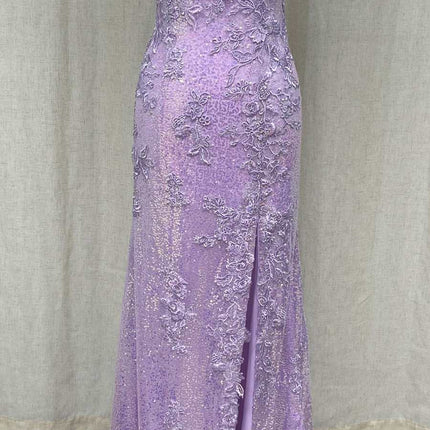Nox Anabel D1158 Floor Length One Shoulder Strap Sequin Gown