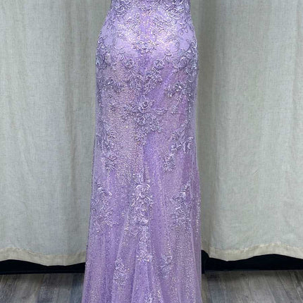 Nox Anabel D1158 Floor Length One Shoulder Strap Sequin Gown