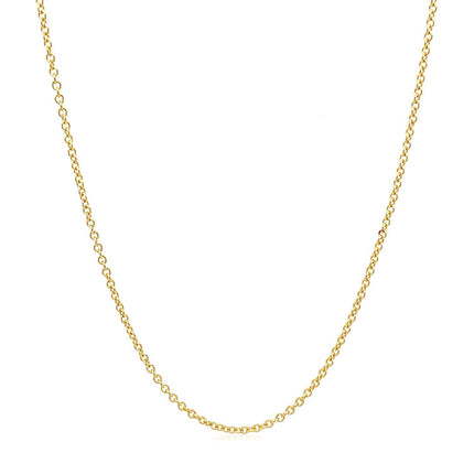 14k Yellow Gold Round Cable Link Chain 1.3mm