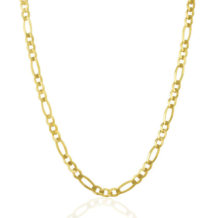 4.5mm 14k Yellow Gold Solid Figaro Chain