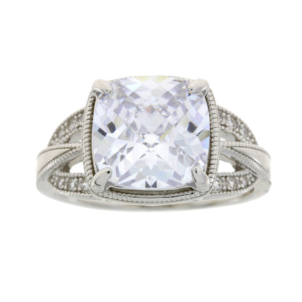 Natural Cubic Zirconium Ring Sterling Silver