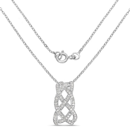 0.54 Carat Genuine White Diamond .925 Sterling Silver Pendant