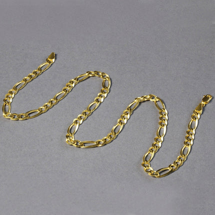 10K Yellow Gold Solid Figaro Chain (5.30 mm)