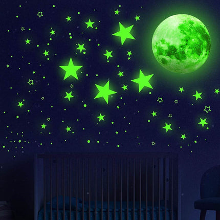 Dark Star Glow and Moon Wall Sticker
