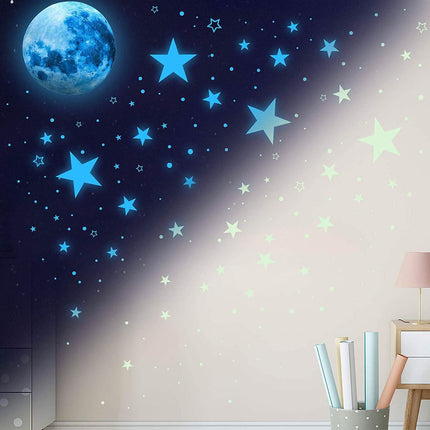 Dark Star Glow and Moon Wall Sticker