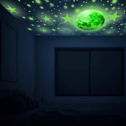 Dark Star Glow and Moon Wall Sticker