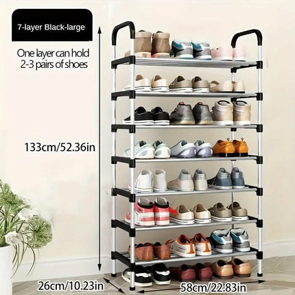 7-Tier Iron Shoe Rack – Space-Saving, Floor-Standing