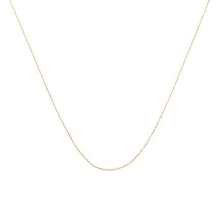 Solid 10K Yellow Gold 0.5mm Slim and Dainty Unisex 18" Rope Chain Necklace