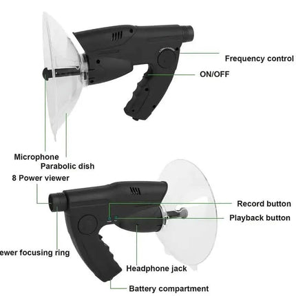 Bird Listening Device with 8x Zoom & Headphones