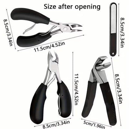 4-Piece Elderly-Friendly Toenail Clipper Set
