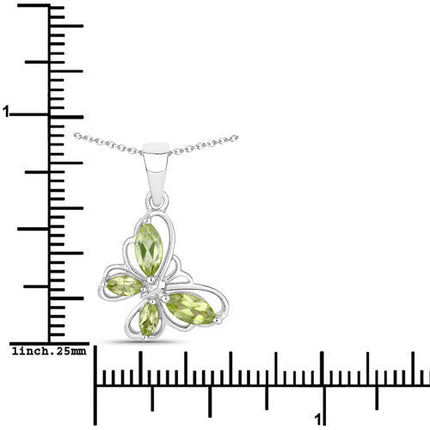 0.64 Carat Genuine Peridot .925 Sterling Silver Pendant