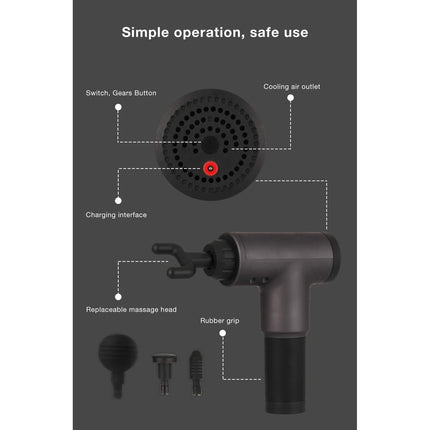 Deep Tissue Massage Gun with Interchangeable Heads