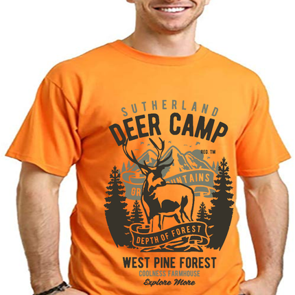 Deer Camp Men's Bamboo Viscose/Organic Cotton Short Sleeve Graphic T-Shirt
