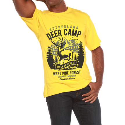 Deer Camp Men's Bamboo Viscose/Organic Cotton Short Sleeve Graphic T-Shirt