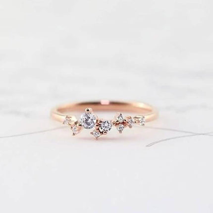 Delicate Cz Stackings Ring In 18Kt Gold