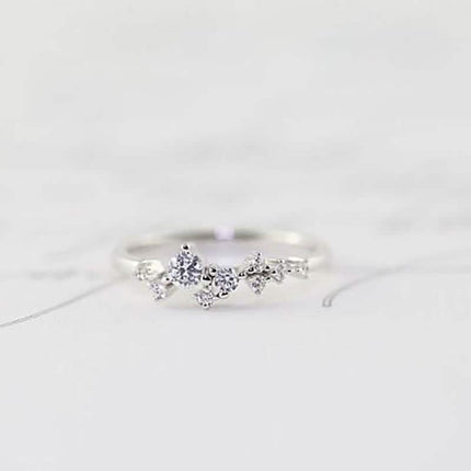 Delicate Cz Stackings Ring In 18Kt Gold