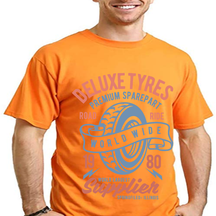 Deluxe Tyres Men's Bamboo Viscose/Organic Cotton Short Sleeve Graphic T-Shirt