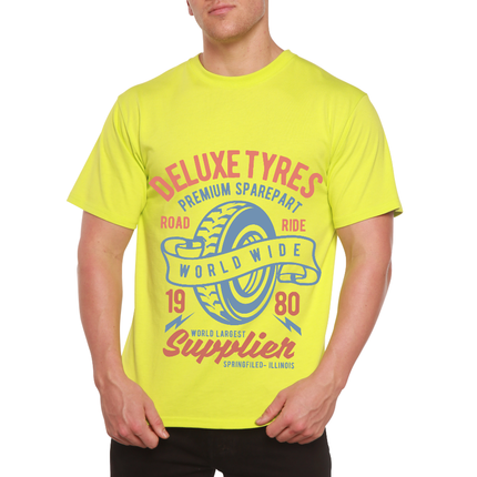 Deluxe Tyres Men's Bamboo Viscose/Organic Cotton Short Sleeve Graphic T-Shirt
