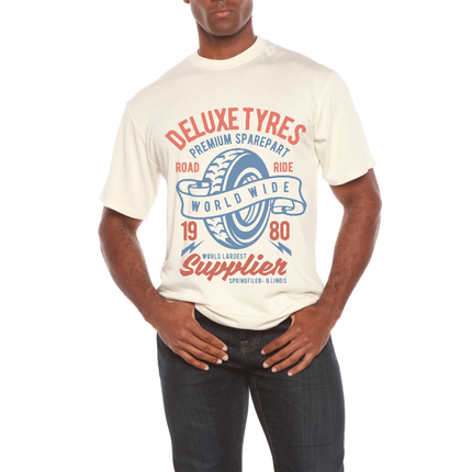 Deluxe Tyres Men's Bamboo Viscose/Organic Cotton Short Sleeve Graphic T-Shirt