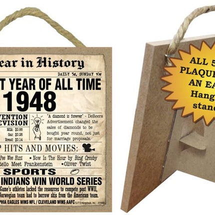 1948 A Year in History Plaques 5" x 5" wood plaque/sign