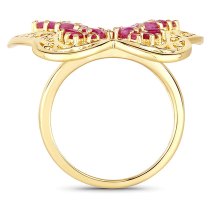 3.08 Carat Genuine Ruby .925 Sterling Silver Ring