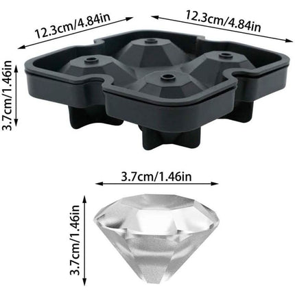 Diamond Flexible Silicone Ice Cube Mold Tray