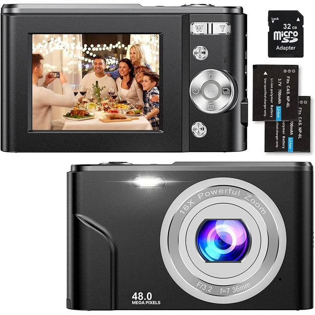 Digital Baby Camera 1080P 48MP with 32GB SD Card