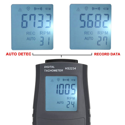 Digital Tachometer 2.5~99,999 RPM Accuracy Non-Contact Laser Photo Tachometer