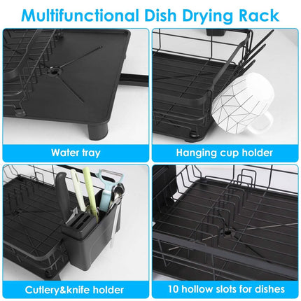 Dish Drying Rack Drain Board Utensil Holder Organizer