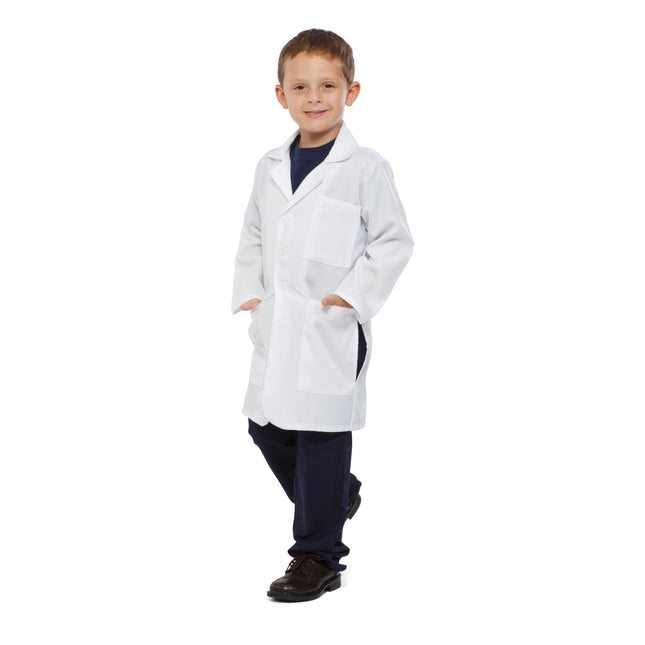 Kids Doctor Lab Coat Costume – White Scientist & Veterinarian Coat with Pockets | Halloween Dress Up