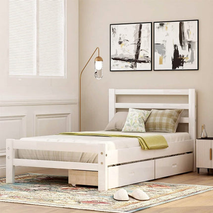 Platform Bed with Two Storage Drawers