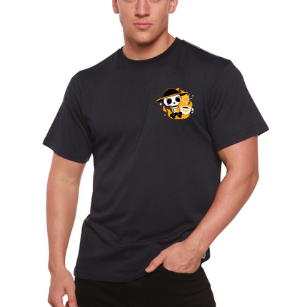 Skull with Coffee Bamboo Viscose/Organic Cotton Short Sleeve Printed T-Shirt