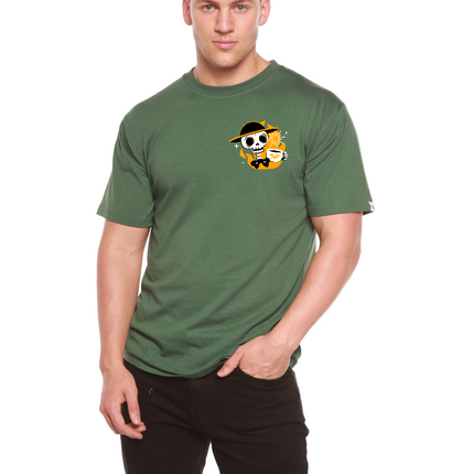 Skull with Coffee Bamboo Viscose/Organic Cotton Short Sleeve Printed T-Shirt