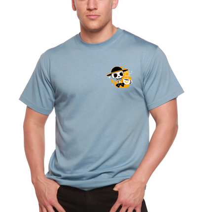 Skull with Coffee Bamboo Viscose/Organic Cotton Short Sleeve Printed T-Shirt