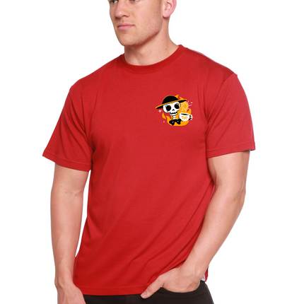 Skull with Coffee Bamboo Viscose/Organic Cotton Short Sleeve Printed T-Shirt