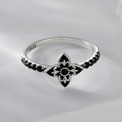 925 Sterling Silver Enamel 0.9x1.0cm Pendant Rings for Women