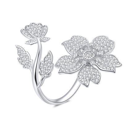 925 Sterling Silver Plated Platinum Pavé Setting CZ 0.2cm Ring