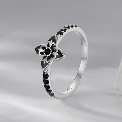 925 Sterling Silver Enamel 0.9x1.0cm Pendant Rings for Women