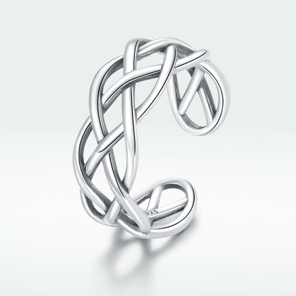 925 Sterling Silver Oxidized Ring 0.8cm for Women