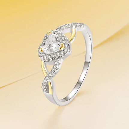 925 Sterling Silver & Plated White Gold 1.7mm CZ Ring Size 7.0 for Women