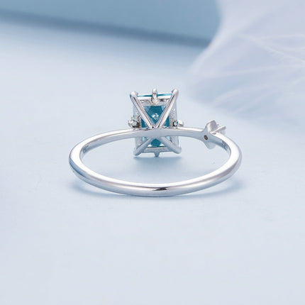 925 Sterling Silver 1.40mm Width CZ & Glass Ring Size 6 for Women