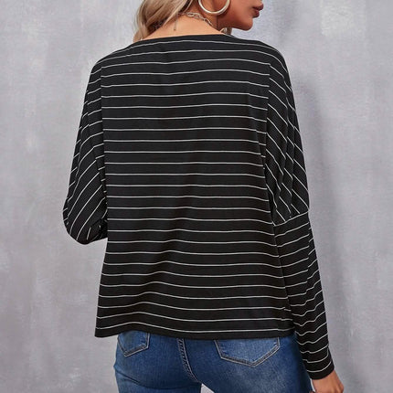 Drop Shoulder Striped Tee