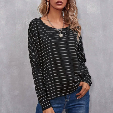 Drop Shoulder Striped Tee