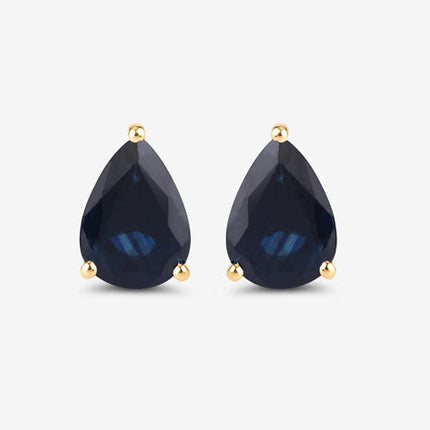1.60 Carat Genuine Blue Sapphire 10K Yellow Gold Earrings