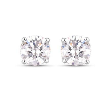 0.54 Carat Genuine White Diamond 14K White Gold Earrings