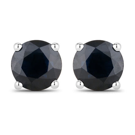 1.70 Carat Genuine Blue Sapphire 10K White Gold Earrings
